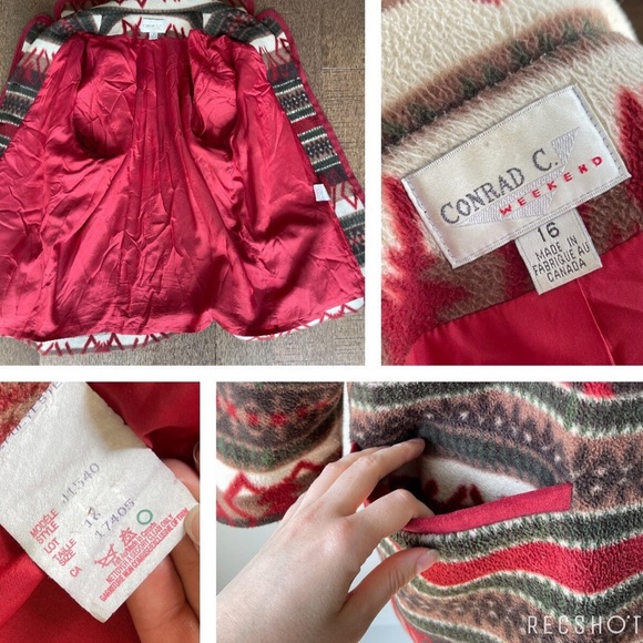 90’s southwestern fleece jacket / size 16 - Picture 10 of 10